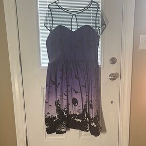 Hell Bunny Purple Dress with Black and Red Accents
